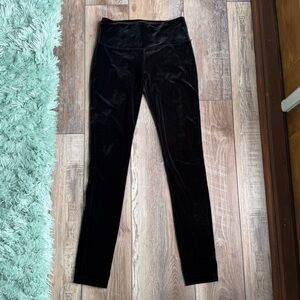 WHBM Black velvet Leggings sz S long